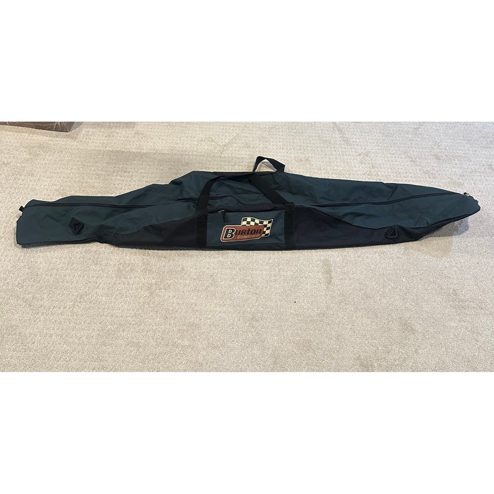 Burton Snowboards Gig Bag Board Case Forest Green Black Vintage Checkered Logo